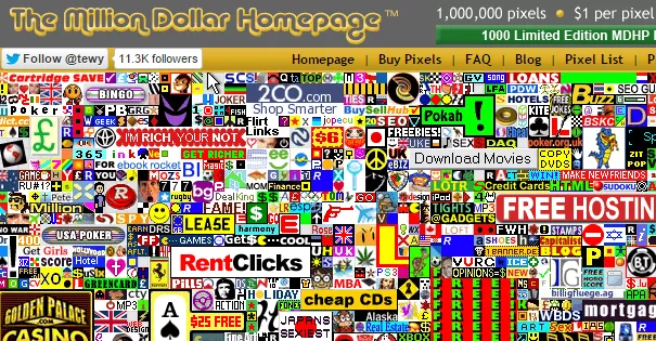 million dollar homepage